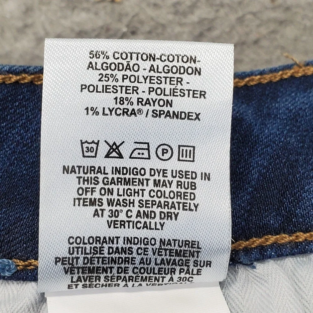 Warp+Weft Jeans Women Size 14 Blue Denim High Rise Super Skinny Slim Fit Stretch - Picture 7 of 9